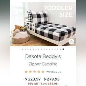 Beddy’s Dakota Toddler Size Minky Zippered Bedding Set